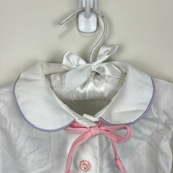 Vintage Healthtex Long Sleeve White Ruffle Blouse 18 Months USA - Picture 2 of 7